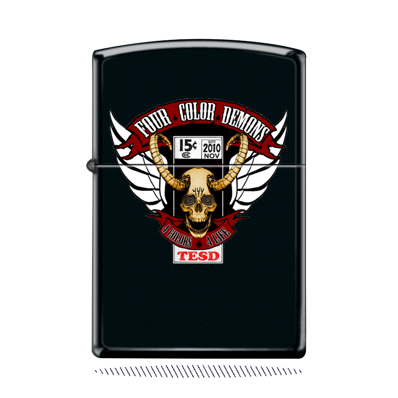 Four Color Demon Zippo™ Lighter - High Polish Black