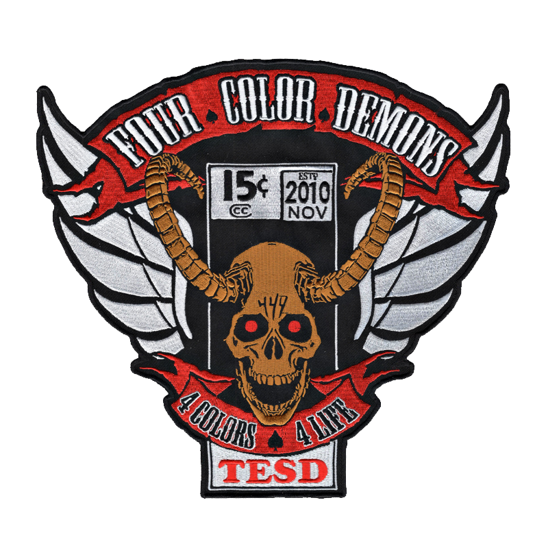 Four Color Demon Embroidered Back Patch