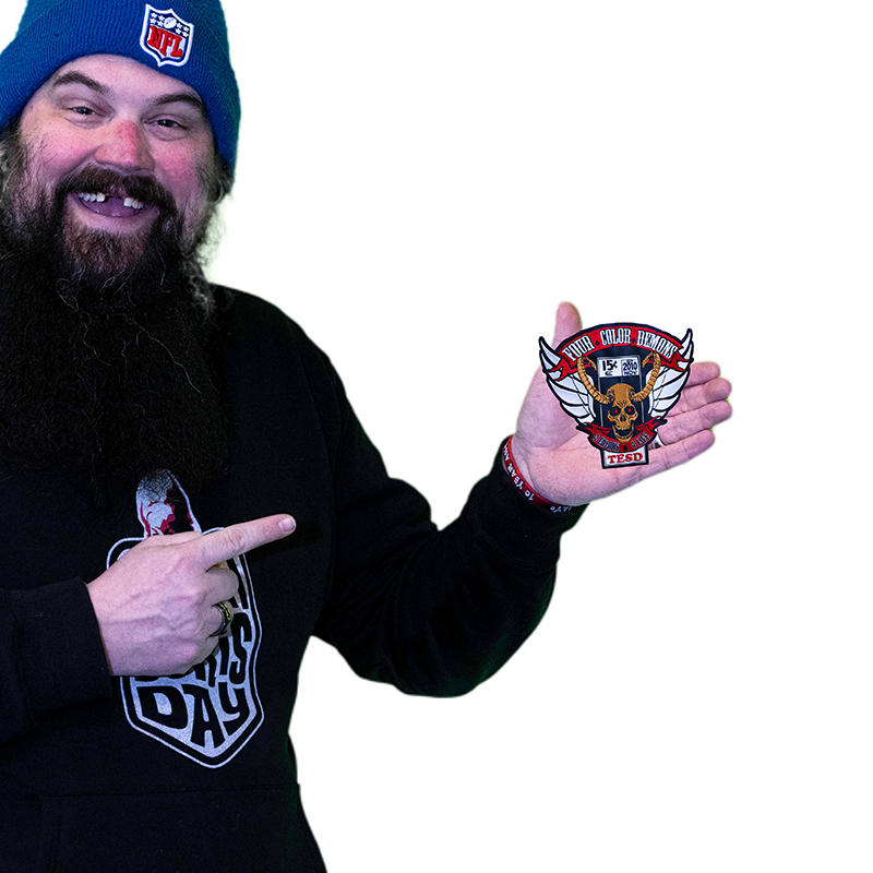 Four Color Demon Small Embroidered Patch