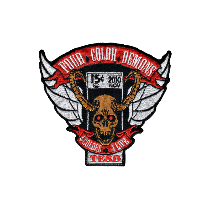 Four Color Demon Small Embroidered Patch